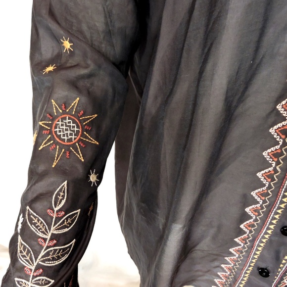 JOHNNY WAS / CALME WOMENS LONG SLIVE SILK FASHION BLOUSE - Picture 4 of 6